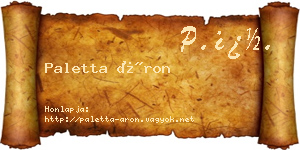 Paletta Áron névjegykártya